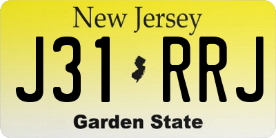 NJ license plate J31RRJ