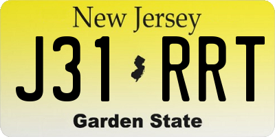 NJ license plate J31RRT
