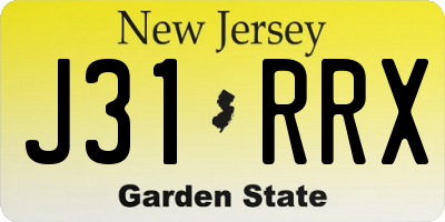 NJ license plate J31RRX