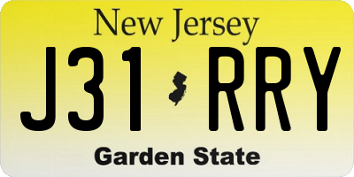 NJ license plate J31RRY
