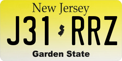 NJ license plate J31RRZ