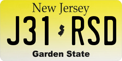 NJ license plate J31RSD