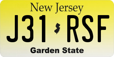 NJ license plate J31RSF