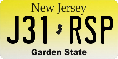 NJ license plate J31RSP