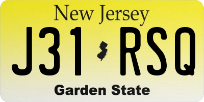 NJ license plate J31RSQ