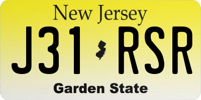 NJ license plate J31RSR
