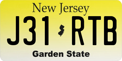 NJ license plate J31RTB