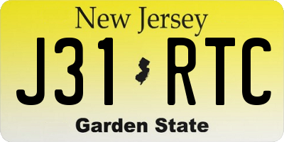 NJ license plate J31RTC
