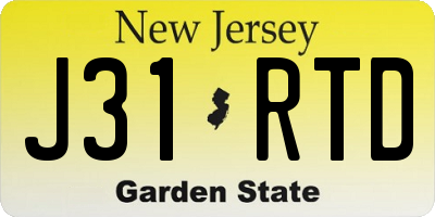 NJ license plate J31RTD