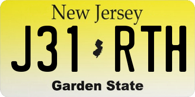 NJ license plate J31RTH