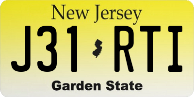 NJ license plate J31RTI