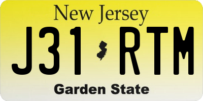 NJ license plate J31RTM