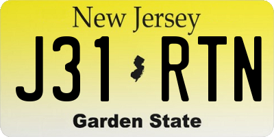 NJ license plate J31RTN