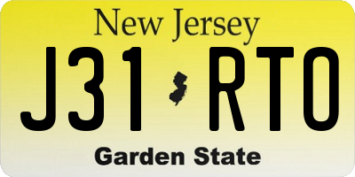 NJ license plate J31RTO