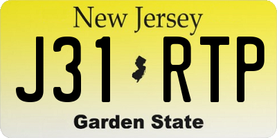NJ license plate J31RTP
