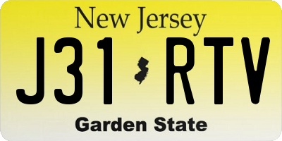 NJ license plate J31RTV