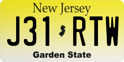 NJ license plate J31RTW