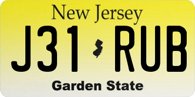 NJ license plate J31RUB