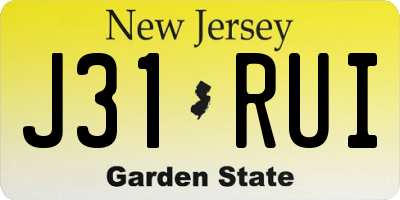 NJ license plate J31RUI