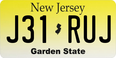 NJ license plate J31RUJ