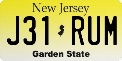 NJ license plate J31RUM
