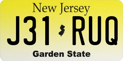 NJ license plate J31RUQ