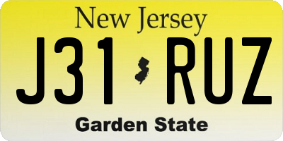 NJ license plate J31RUZ