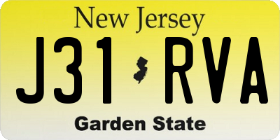 NJ license plate J31RVA
