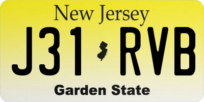 NJ license plate J31RVB