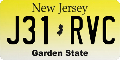 NJ license plate J31RVC