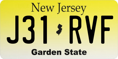 NJ license plate J31RVF