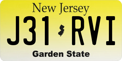 NJ license plate J31RVI