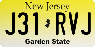 NJ license plate J31RVJ