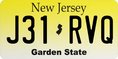 NJ license plate J31RVQ