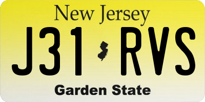 NJ license plate J31RVS