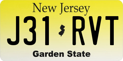 NJ license plate J31RVT