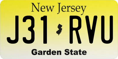 NJ license plate J31RVU