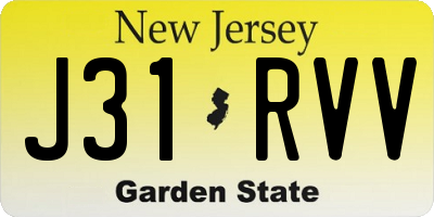 NJ license plate J31RVV