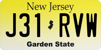 NJ license plate J31RVW
