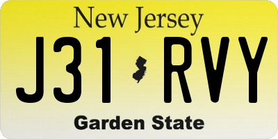 NJ license plate J31RVY