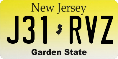 NJ license plate J31RVZ