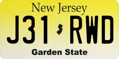 NJ license plate J31RWD