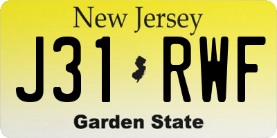 NJ license plate J31RWF