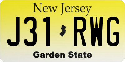 NJ license plate J31RWG