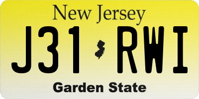 NJ license plate J31RWI