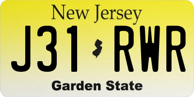 NJ license plate J31RWR