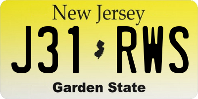 NJ license plate J31RWS
