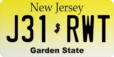 NJ license plate J31RWT