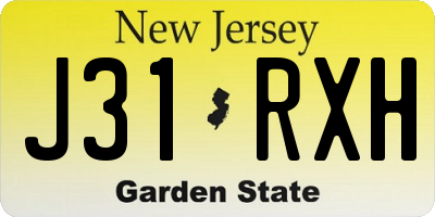 NJ license plate J31RXH