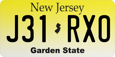 NJ license plate J31RXO